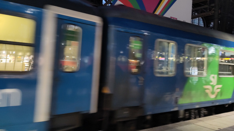 Le train de nuit vers la Suède.